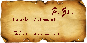 Petró Zsigmond névjegykártya