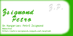 zsigmond petro business card