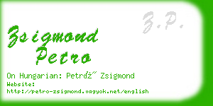 zsigmond petro business card